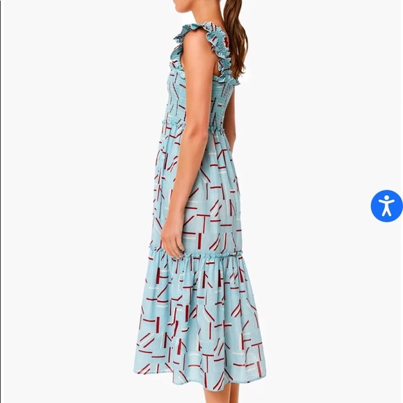 NWT Tuckernuck Rory Flutter Sleeve Dress in Blue, Size Small - Picture 5 of 7